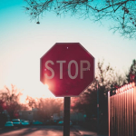 stop sign at a four way stop
